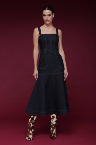 Denim Utility Midi Dress