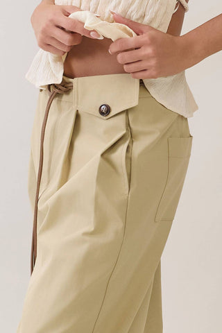 Envy Belted Wide-Leg Bermuda Shorts