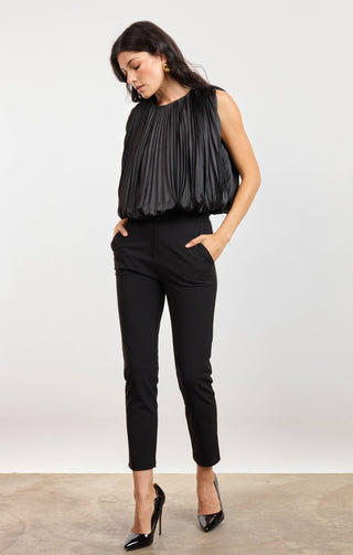 Camille Silver Pinstripe Pant