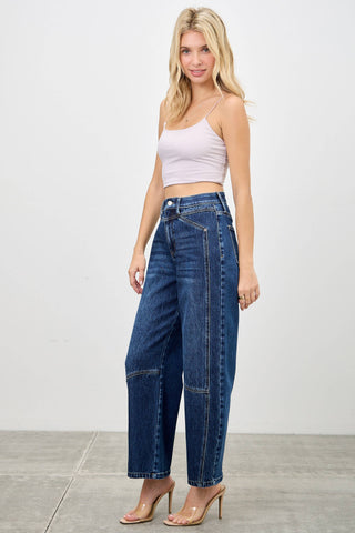 High Rise Low Curve Crop Barrel Jeans