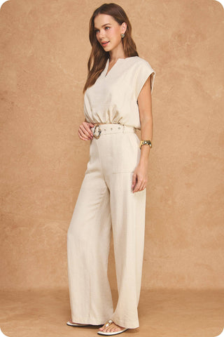 Textured V-Neck Bubble Hem Crop Top
