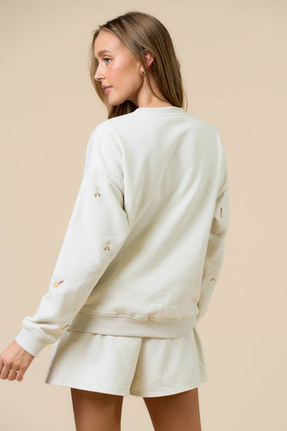 Pop the Bubbly Embroidered French Terry Set