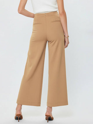 Ponte Flared Pintucked Pants