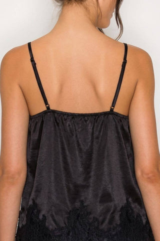 Lace Satin Camisole and Short Set