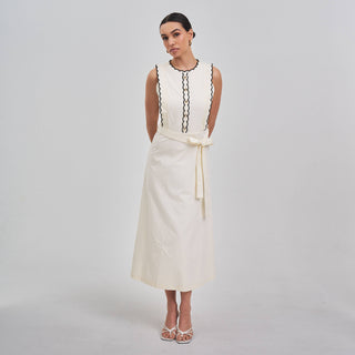 Bellano Contrast Scalloped  Dress
