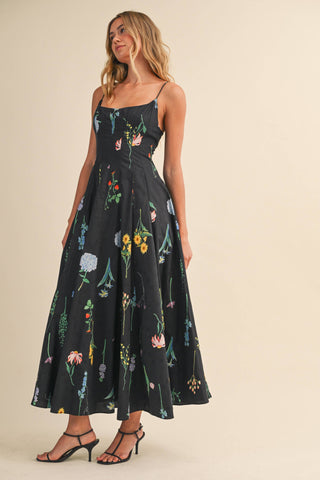 Wild Bloom Flared Maxi Dress