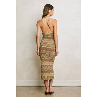 Sparkle Chevron Stripe Halter Knitted Dress