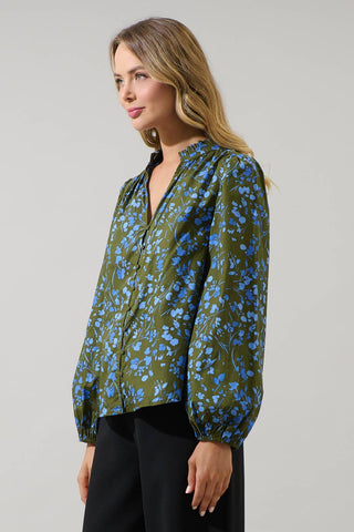 Solvay Floral Ruffle Top