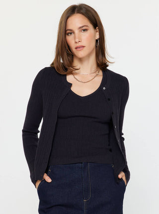 Soho Ribbed Tank And Cardigan Set