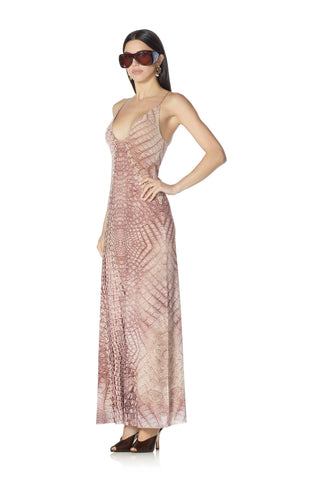 Romy Dress - Cappuccino Croc by AFRM