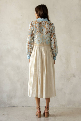 Secret Garden Floral Lace Button Blouse