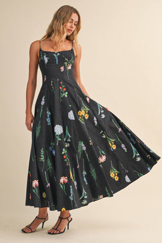 Wild Bloom Flared Maxi Dress