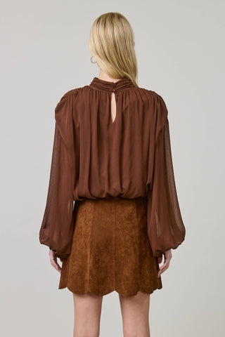 Stevie Scallop Suede Mini Skirt