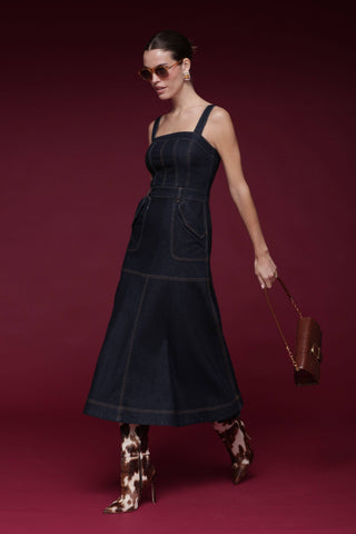 Denim Utility Midi Dress