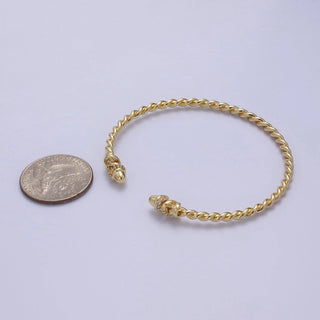 Adjustable Gold Twisted Rope Bracelet Dainty Silver Cuff Ban