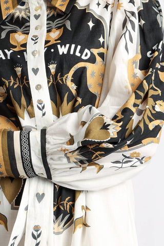 Wild Hearts Shirt Dress – model view – Into The Palms boutique