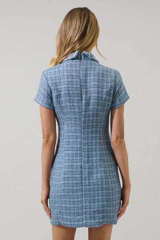 Haley Astery Tweed Collar Mini Dress
