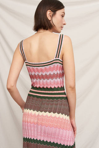 Marsai Chevron Knit Maxi Dress with Scalloped Hem