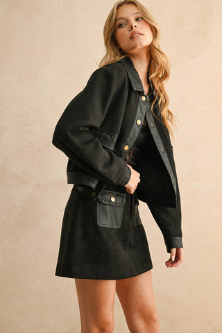 Noir Marlowe Faux Suede Skirt