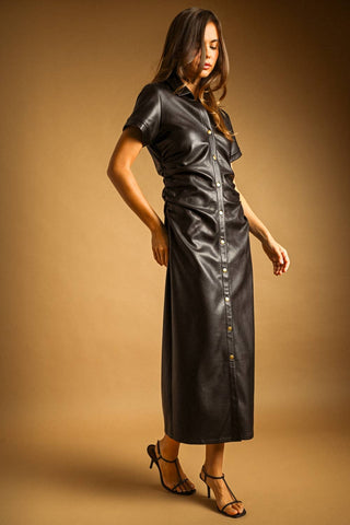 Delphine Faux Leather Dress