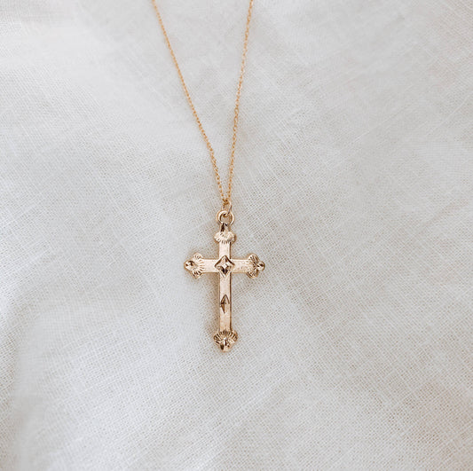 Keep The Faith Gold Filled Cross Necklace