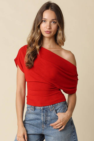 Carina Draped One Shoulder Top