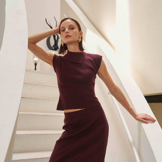 Claudette knit top & skirt set
