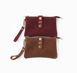 Gemstone Suede Wristlet Pouch – Into The Palms women's boutique