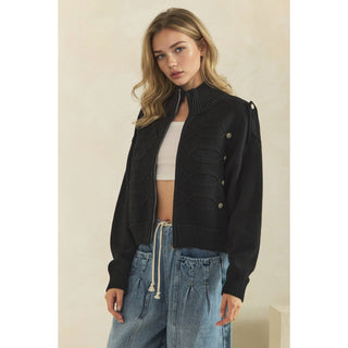 Cadette Knit Zip Cardigan Sweater