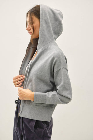 Mercer Ribbed Knit Hoodie Jacket