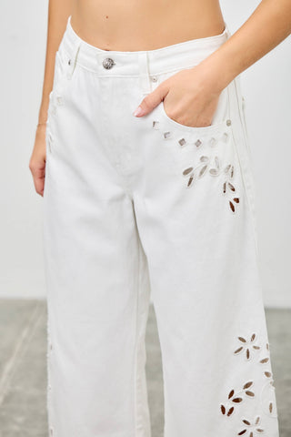 Midnight Garden Cutwork Jeans