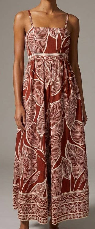 Sienna Palm Maxi Dress