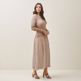 Ribbed two tone maxi dress