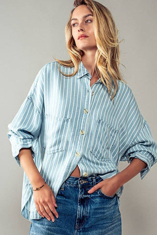 Amalfi Stripe Button Down Shirt