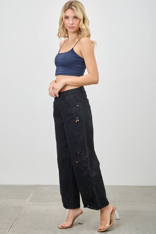 Midnight Garden Cutwork Jeans