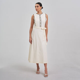 Bellano Contrast Scalloped  Dress