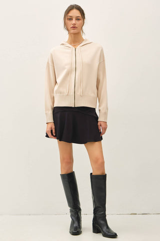 Mercer Ribbed Knit Hoodie Jacket