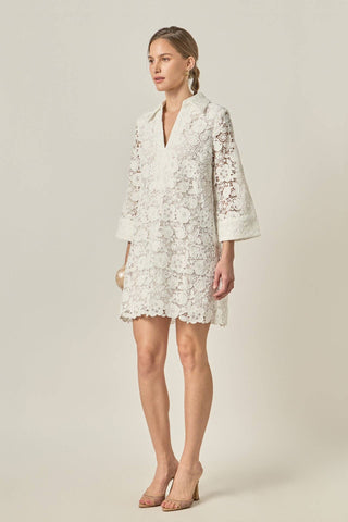 Guipure Lace Mini Dress