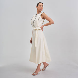 Bellano Contrast Scalloped  Dress