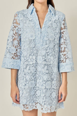 Guipure Lace Mini Dress
