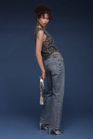 Sequin Mesh Crop Top