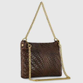Grid Suede Leather Crossbody Bag