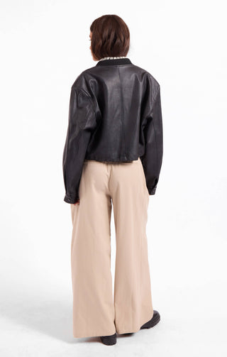 Academy Faux Leather Bomber