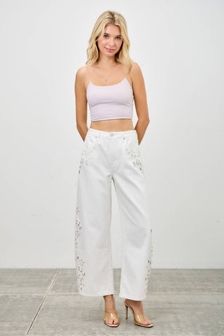 Midnight Garden Cutwork Jeans