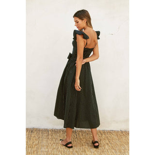 Pin Dot Corset Flutter Dress