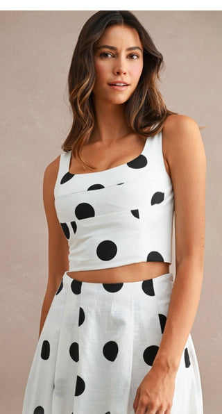 Coco Polka Dot Skirt and Crop Top Set