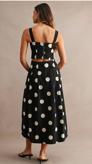 Coco Polka Dot Skirt and Crop Top Set
