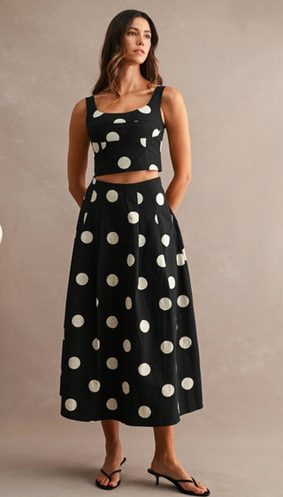 Coco Polka Dot Skirt and Crop Top Set