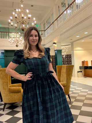 Highland Haven Tartan Plaid Midi Dress