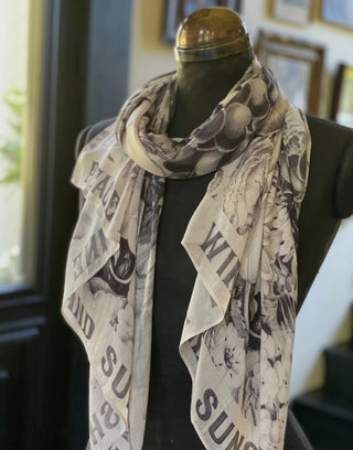 Peace Wine & Sunshine Printed Bamboo Scarf